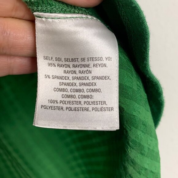 Anthropologie Deletta Green High Low Short Sleeve Blouse - Picture 4 of 7